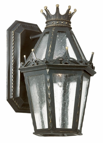 B9450FBK Troy Lighting Medici 1 Light Wall Lantern in Forged Black Finish