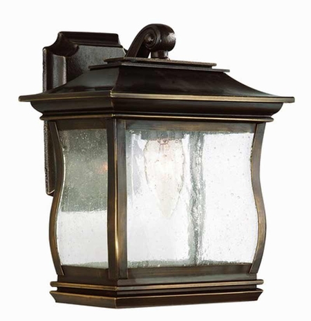 B9511EB Troy Lighting Brentwood Park 1 Light Wall Lanter in English Bronze Finish