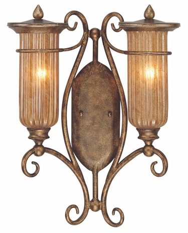 B9792BLF Troy Lighting Lido 2 Light Wall Lantern in Bronze Leaf Finish