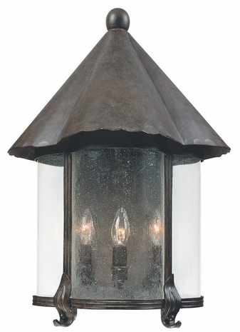 B9953SBZ Troy Lighting Carlsbad 3 Light Wall Lantern in Statuary Bronze Finish