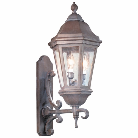 BCD6831BZP Troy Cast Aluminum Exterior Verona 2Lt Wall Lantern Large with Bronze Patina Finish