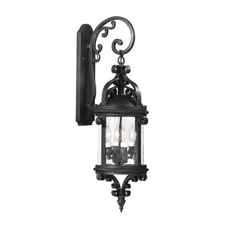 B9122-SFB Troy Lighting Pamplona 4Lt Exterior Wall Sconce with Soft Off Black Finish