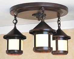BCM-6S/3 Arroyo Craftsman 6" Berkeley Short Body 3 Light Ceiling Mount