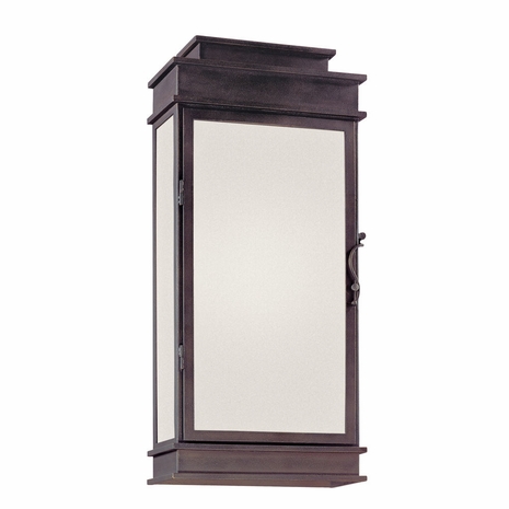 BF2973 Troy Hand-Forged Iron Exterior Vintage 3Lt Wall Lantern Fluorescent Large with Vintage Bronze Finish