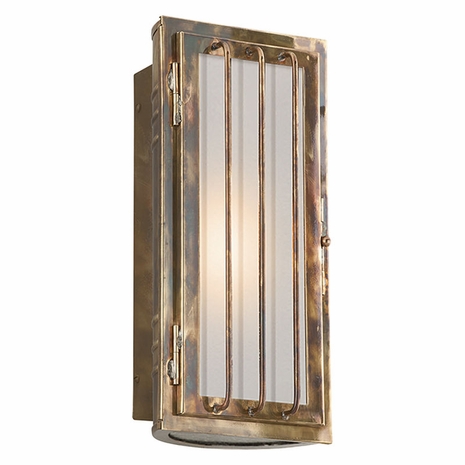 BF4681HBZ Troy Solid Brass Exterior Joplin 1Lt Wall Flourescent Small with Historic Bronze Finish