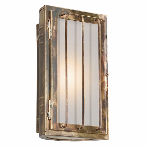 BF4682HBZ Troy Solid Brass Exterior Joplin 1Lt Wall Flourescent Medium with Historic Bronze Finish