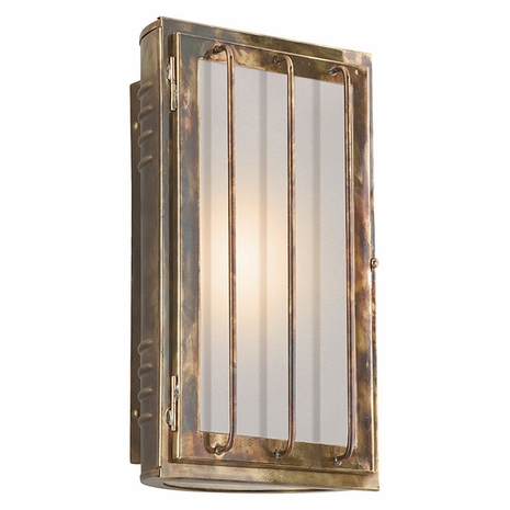 BF4683HBZ Troy Solid Brass Exterior Joplin 1Lt Wall Flourescent Large with Historic Bronze Finish