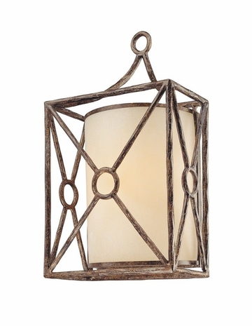 BF5023BLF Troy Lighting Maidstone 1 Light Wall Lantern Flu in Bronze Leaf Finish