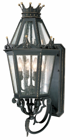 BF9453FBK Troy Lighting Medici 1 Light Wall Lantern Fluore in Forged Black Finish