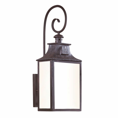 BFCD9002OBZ Troy Hand-Forged Iron Exterior Newton 1Lt Wall Lantern Fluorescent Medium with Old Bronze Finish