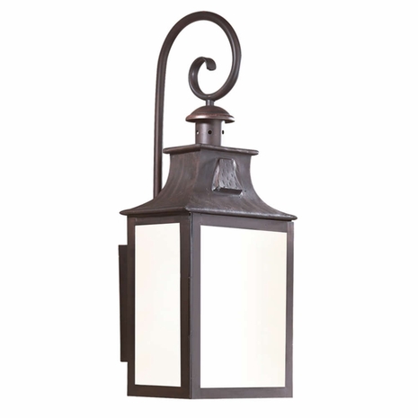 BFCD9005OBZ Troy Hand-Forged Iron Exterior Newton 1Lt Wall Lantern Fluorescent Large with Old Bronze Finish