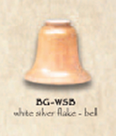 BG-WSB White Silver Flake Art Glass Shade - Bell Shaped