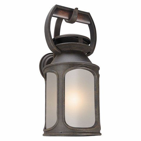 BL4513 Troy Solid Aluminum And Wood Exterior Old Trail 1Lt Wall Led Large with Centennial Rust Finish