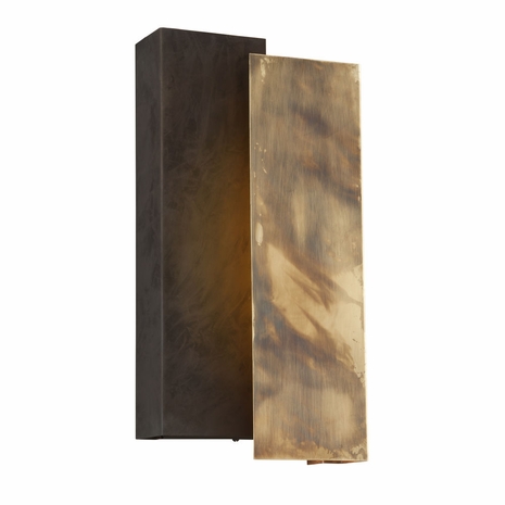 BL4653 Troy Exterior Archetype 1Lt Wall Large with Historic Brass w/Charred Bronze Finish