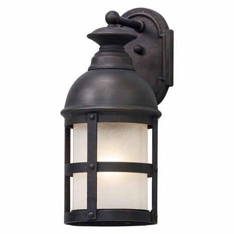 BL5152 Troy Hand-Forged Iron And Aluminum Exterior Webster 1Lt Wall Lantern Led Medium with Vintage Bronze Finish