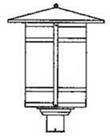 BP-17L Arroyo Craftsman 17" Berkeley Long Body Outdoor Post Mount Light