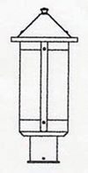 BP-7L Arroyo Craftsman 7" Berkeley Long Body Outdoor Post Mount Light