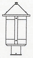 BP-8 Arroyo Craftsman 8" Berkeley Outdoor Post Mount Light