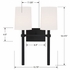 BRO-452-BF Crystorama Bromley 2 Light Black Forged Sconce