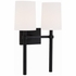 BRO-452-BF Crystorama Bromley 2 Light Black Forged Sconce