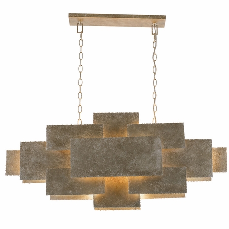 BRO-4867-OX Crystorama Bronson 6 Light Oxidized Silver Linear Chandelier