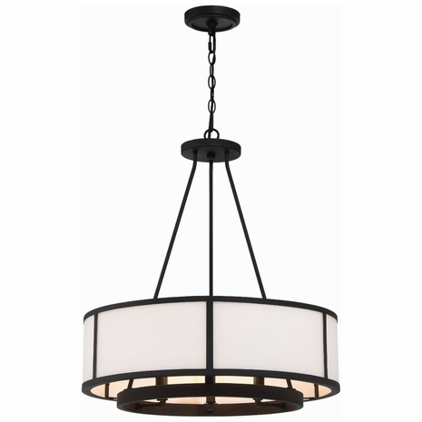 BRY-8006-BF Crystorama Bryant 6 Light Black Forged Chandelier
