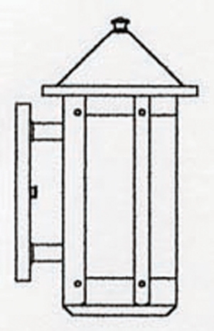 BS-7LR Arroyo Craftsman 7" Berkeley Long Body Wall Sconce With Roof