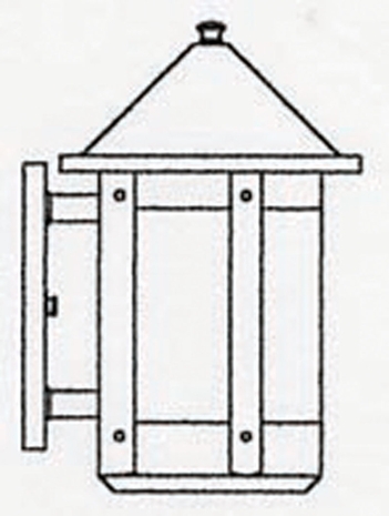 BS-8R Arroyo Craftsman 8" Berkeley Outdoor Wall Sconce with Roof