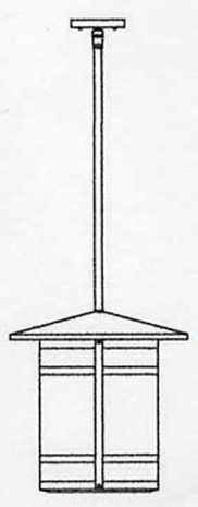 BSH-14L Arroyo Craftsman 14" Berkeley Long Body Stem Hung Pendant