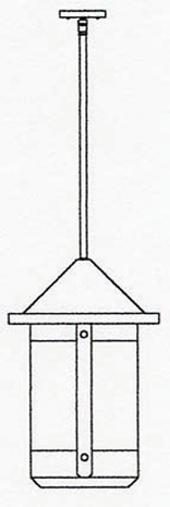 BSH-14TL Arroyo Craftsman 14" Berkeley Tall-Long Body Stem Hung Pendant