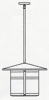 BSH-17 Arroyo Craftsman 17" Berkeley Outdoor Stem Hung Pendant Light