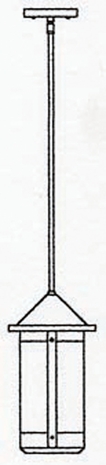 BSH-7L Arroyo Craftsman 7" Berkeley Long Body Stem Hung Pendant