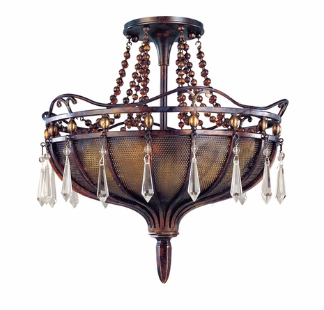 C1094 Troy Lighting Casbah Three Light Semi-Flush