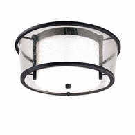 C1350-TBK Troy Lighting Bennington 2Lt Exterior Flush Mount with Textured Black Finish
