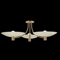 C1441-PBR/SSD Troy Lighting Wolfe 3Lt Close-to-Ceiling with Patina Brass Finish