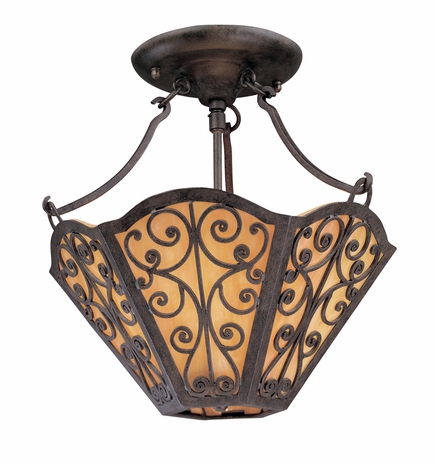 C1660 Troy Lighting Wythe Three Light Semi-Flush