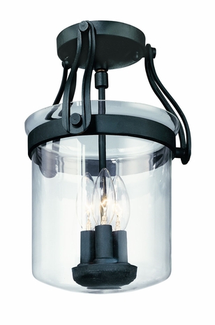 C1700FBK Troy Lighting Westwood Interior 3 Light Semi-flush