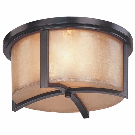 C1741ABZ Troy Interior Austin Ceiling 3Lt Hand-Worked Iron Flush Ceiling Mount in Antique Bronze Finish