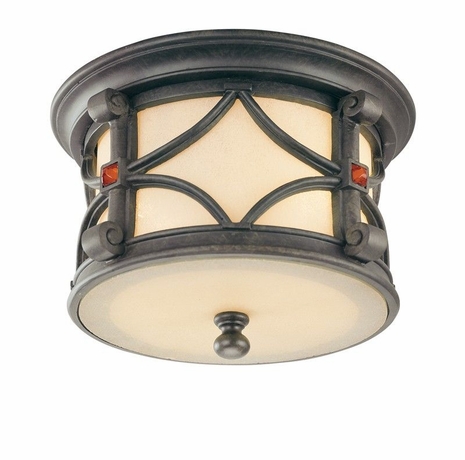 C2070ANB Troy Lighting Woodridge 2 Light Flush Mount in Ancient Bronze Finish
