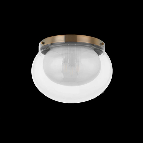 C2114-PBR Troy Lighting Magma 3Lt Flush Mount with Patina Brass Finish