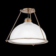 C2118-PBR Troy Lighting Glint 1Lt Semi Flush with Patina Brass Finish
