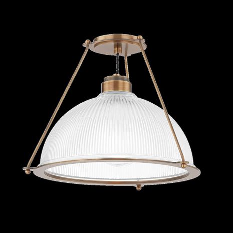 C2118-PBR Troy Lighting Glint 1Lt Semi Flush with Patina Brass Finish