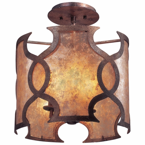 C2590 Troy Mandarin Semi-Flush Mandarin Copper 3 Light Ceiling Semi-Flus