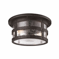 C3310-APW Troy Lighting Barbosa 2Lt Exterior Flush Mount with Aged Pewter Finish