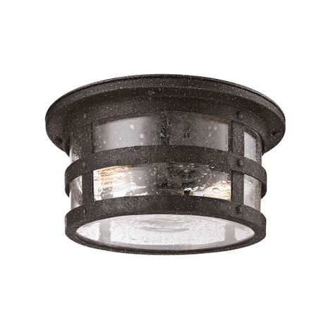 C3310-APW Troy Lighting Barbosa 2Lt Exterior Flush Mount with Aged Pewter Finish
