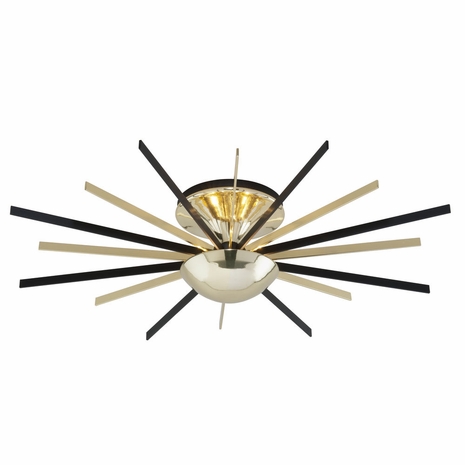 C4252 Troy Exterior Atomic 8Lt Ceiling Semi Flush Small with Polished Brass Matte Black Finish
