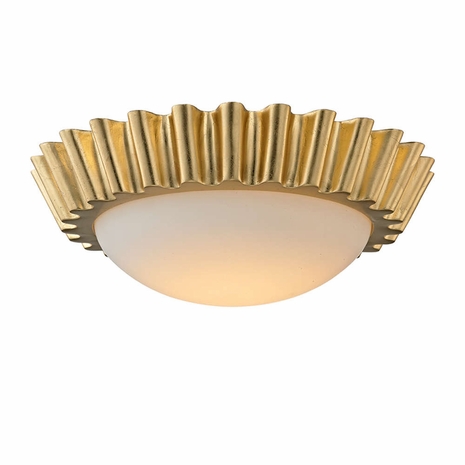 C5931 Troy Gold Leaf Reese 1Lt Ceiling Flush