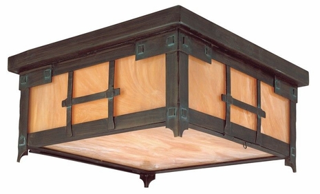 C9401NB Troy Lighting Oak Knoll 3 Light Flush in Natural Bronze Finish