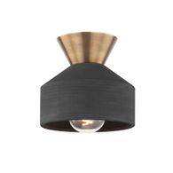 C9808-PBR/CBK Troy Lighting Covina 1Lt Flush Mount with Patina Brass Finish