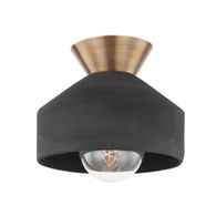 C9811-PBR/CBK Troy Lighting Covina 1Lt Flush Mount with Patina Brass Finish